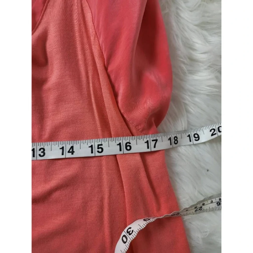 7 For All Mankind Womens T-Shirt Pink Short Sleeve Roll Tab Scoop Neck Stretch M - Picture 3 of 6